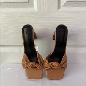 Elegant Tan Knot Mules by ASOS